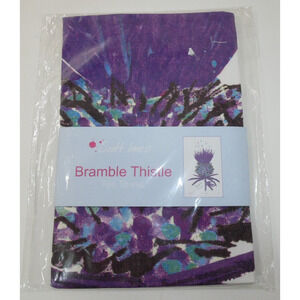 Bramble Thistle Scott Inness 100% Cotton Tea Towel Purple Blue